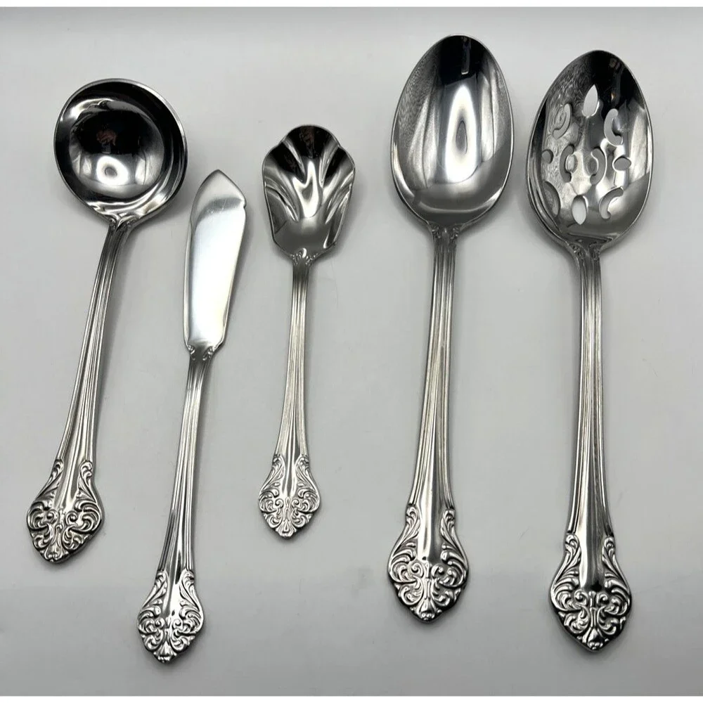 Lot Of 5 Reed & Barton Elegante? Stainless Steel Serving Utensils